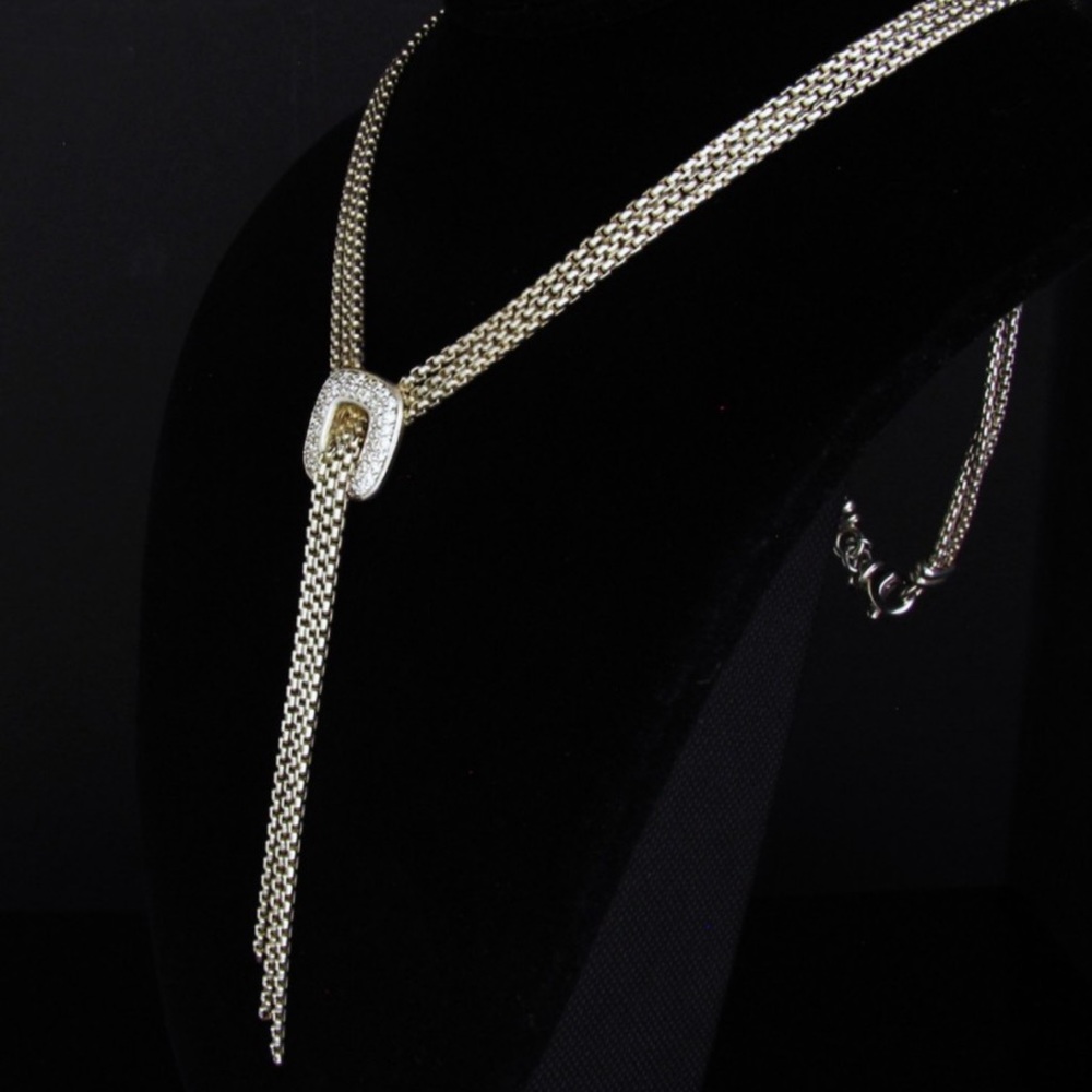 David Yurman Pave Diamond Necklace Silver 0.47 CT